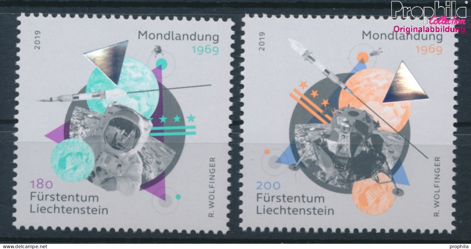 Liechtenstein 1940-1941 (kompl.Ausg.) Postfrisch 2019 Erste Bemannte Mondlandung (10391336 - Neufs