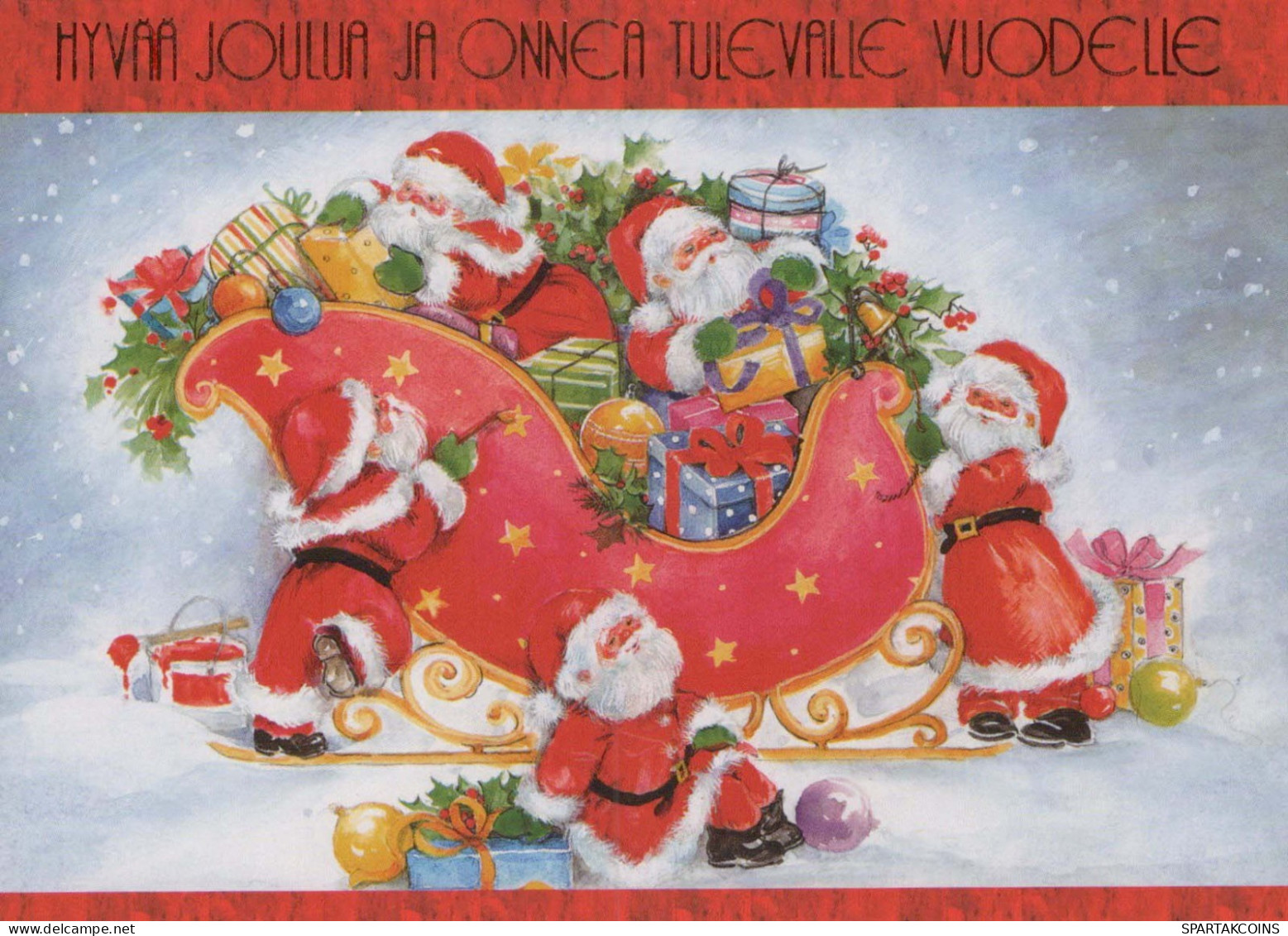 WEIHNACHTSMANN SANTA CLAUS Neujahr Weihnachten GNOME Vintage Ansichtskarte Postkarte CPSM #PBL802.A - Santa Claus
