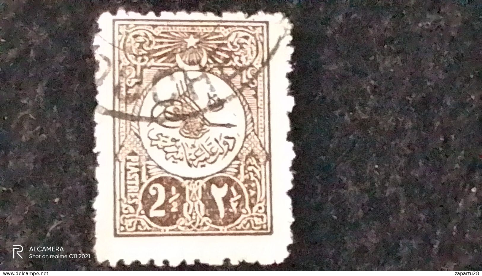 OSMANLI--1909     21/2          PİASTRES       DAMGALI - Used Stamps