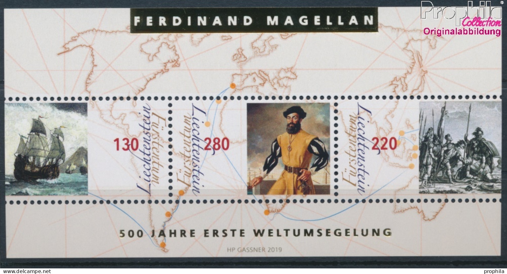 Liechtenstein Block34 (kompl.Ausg.) Postfrisch 2019 Beginn Der 1. Weltumseglung (10391316 - Neufs