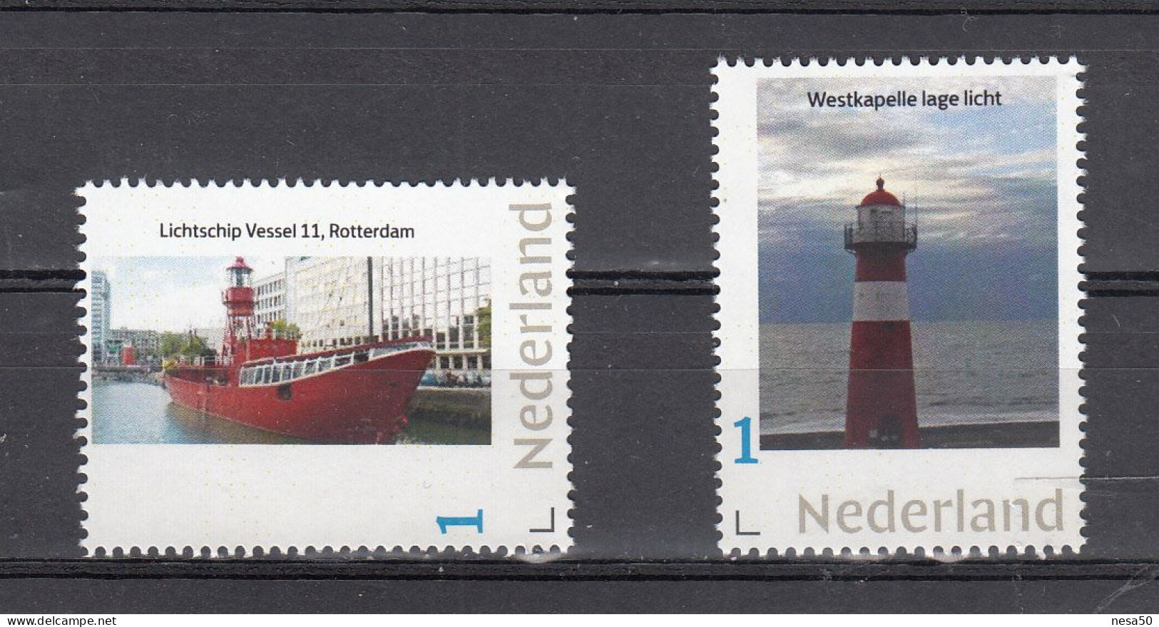 Vuurtoren, Lighthouse : Nederland  Persoonlijke :Lichtschip Wessel Te Rotterdam + Westkapelle Lage Licht - Faros