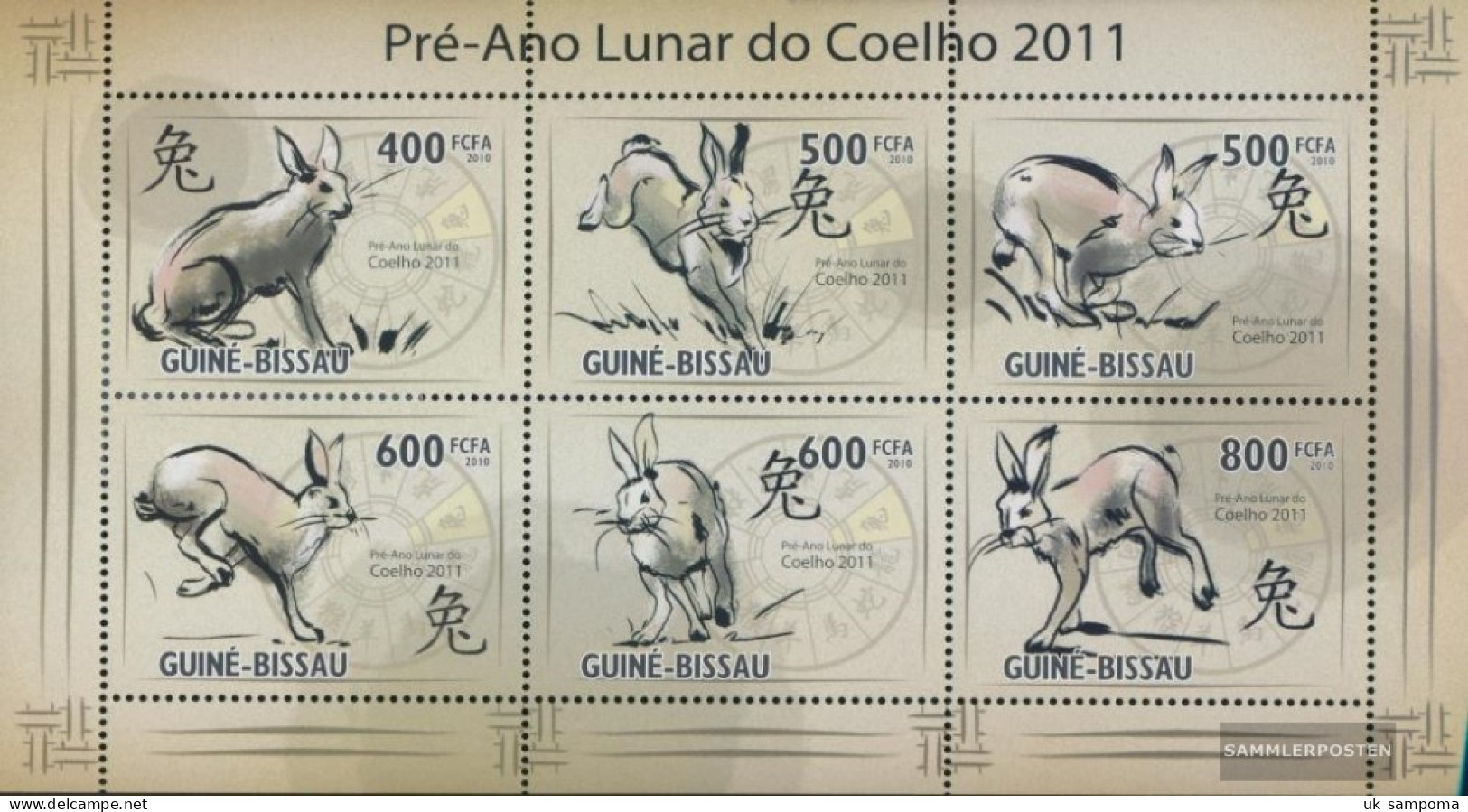 Guinea-Bissau 4791-4796 Sheetlet (complete. Issue) Unmounted Mint / Never Hinged 2010 Vormondjahr Of Kaninchens 2011 - Guinée-Bissau