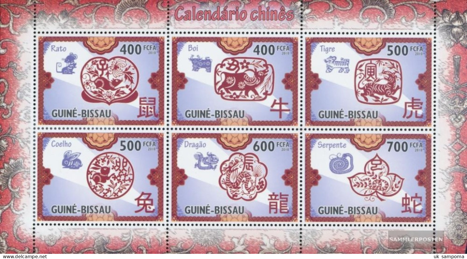 Guinea-Bissau 4785-4790A Sheetlet (complete. Issue) Unmounted Mint / Never Hinged 2010 Chinese Calendar - Guinée-Bissau
