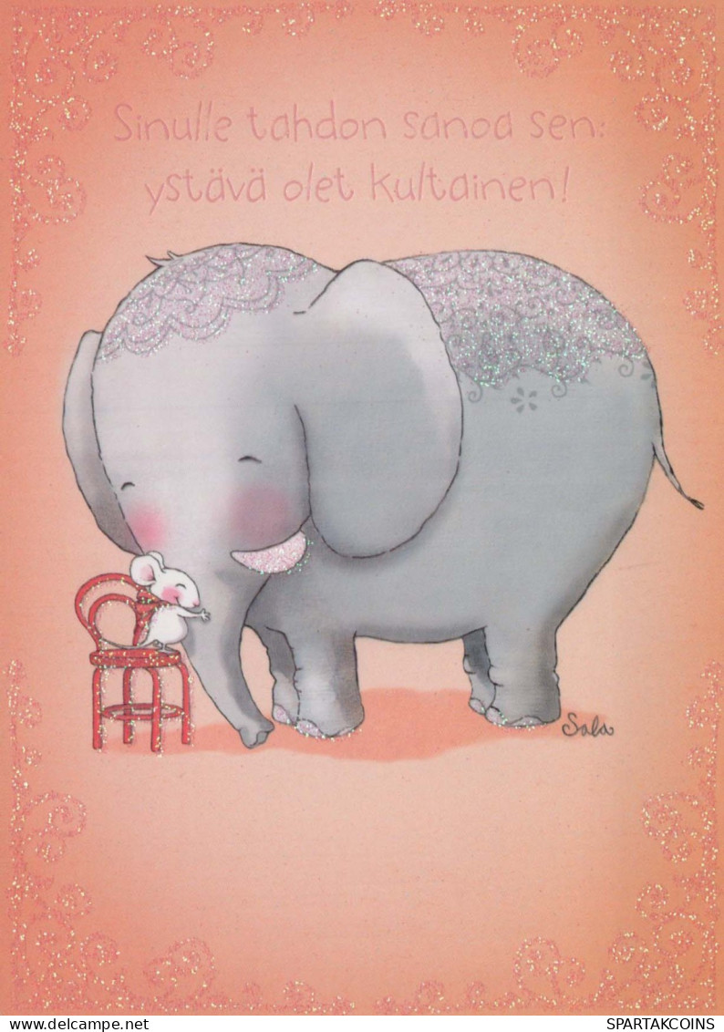 ELEFANTE Animale Vintage Cartolina CPSM #PBS767.A - Elefanten