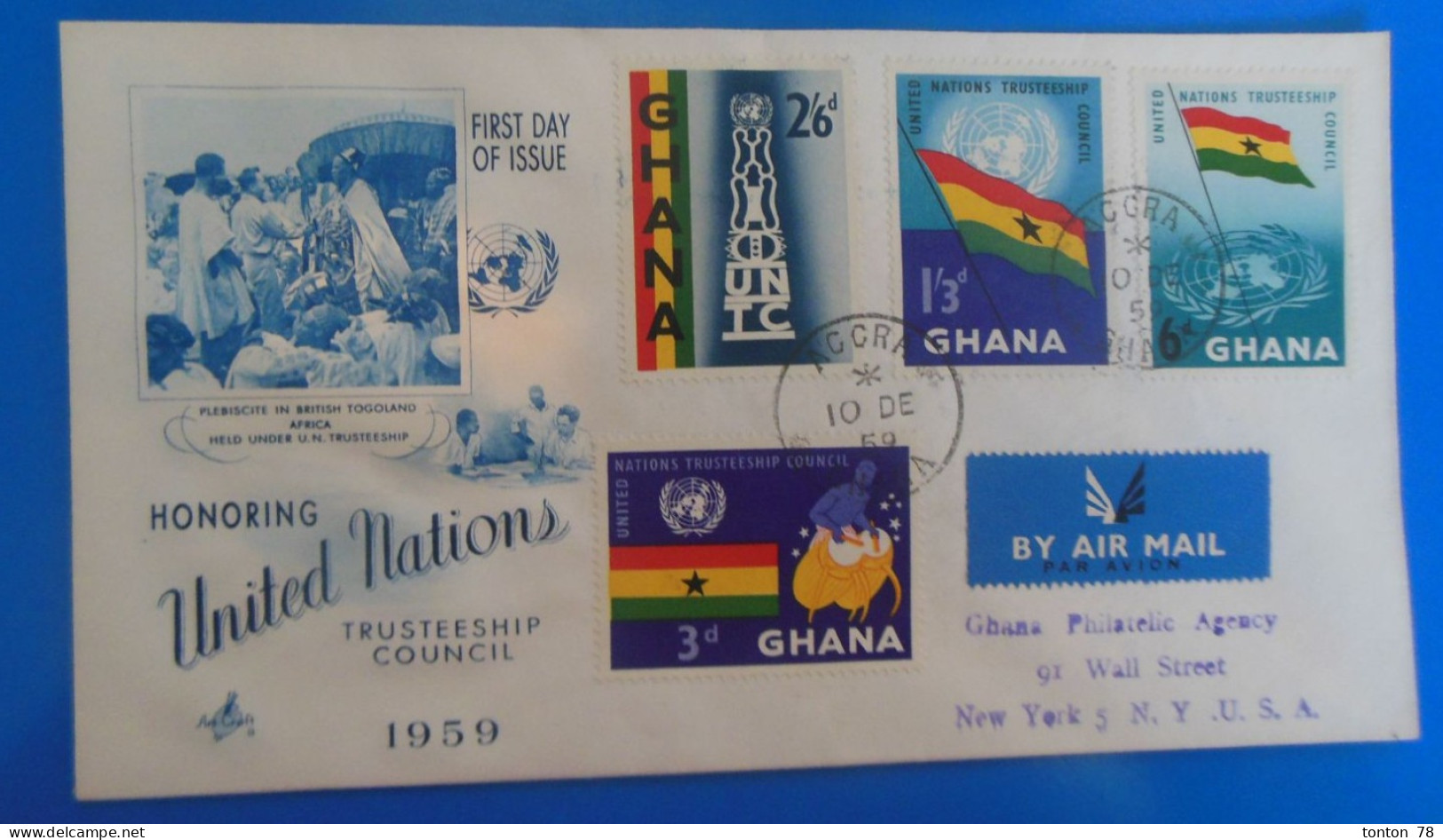 LETTRE 1er JOUR GHANA 1959 - Ghana (1957-...)