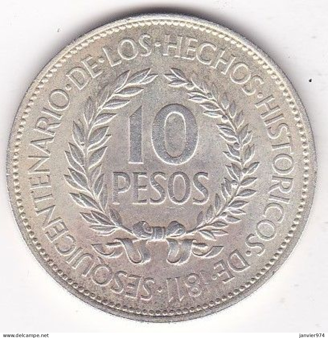Uruguay 10 Pesos 1961 El Gaucho , En Argent , KM# 43 - Uruguay