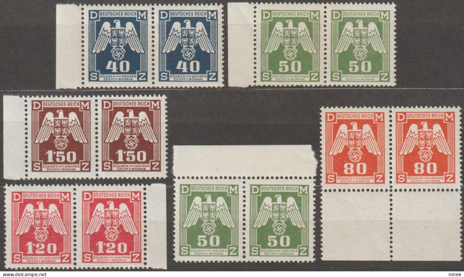 007/ Pof. SL 13-14,17,19-20, Border Pairs - Unused Stamps