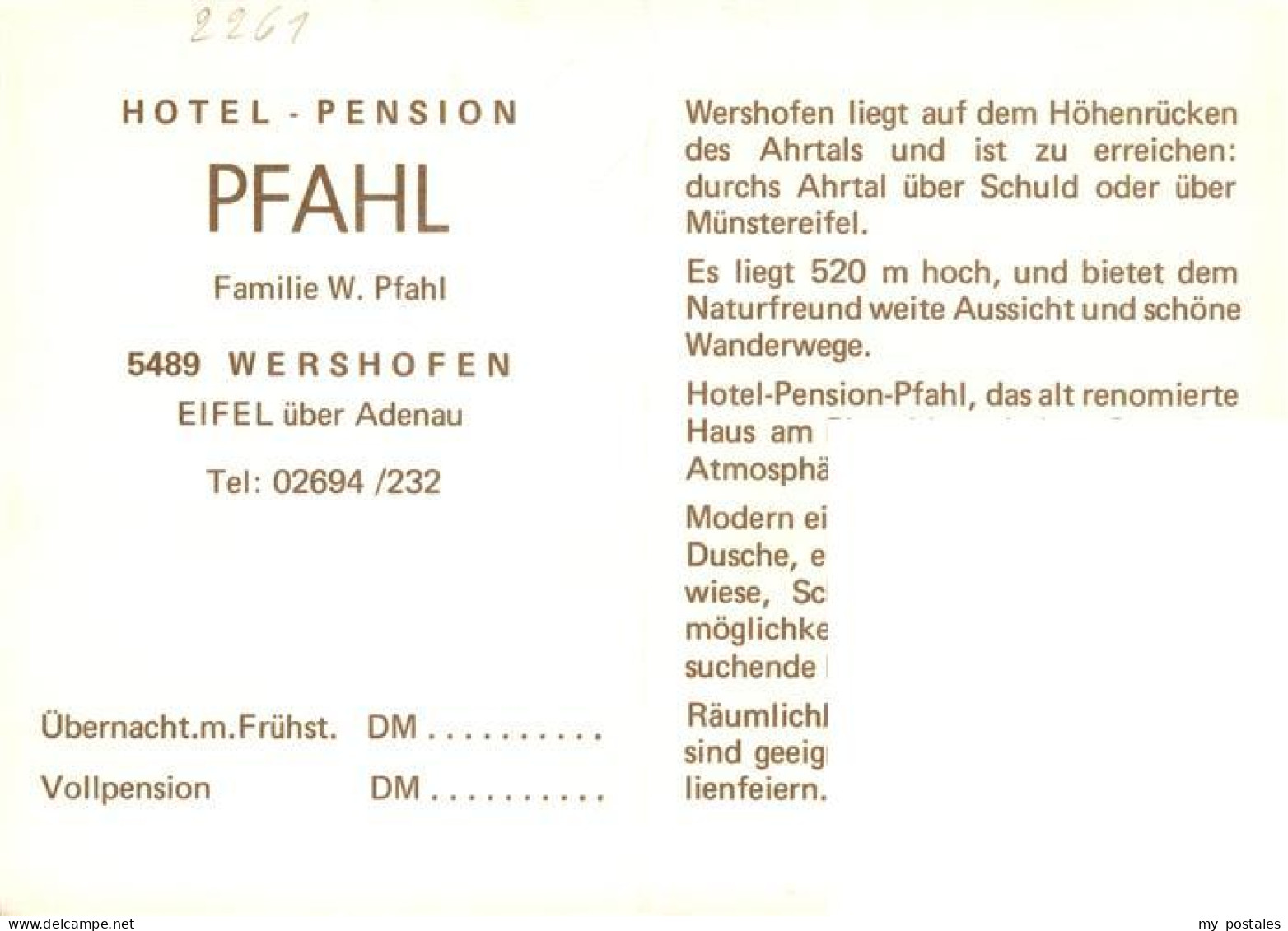 73904768 Wershofen Hotel Pfahl Fremdenzimmer Sauna Restaurant - Sonstige & Ohne Zuordnung