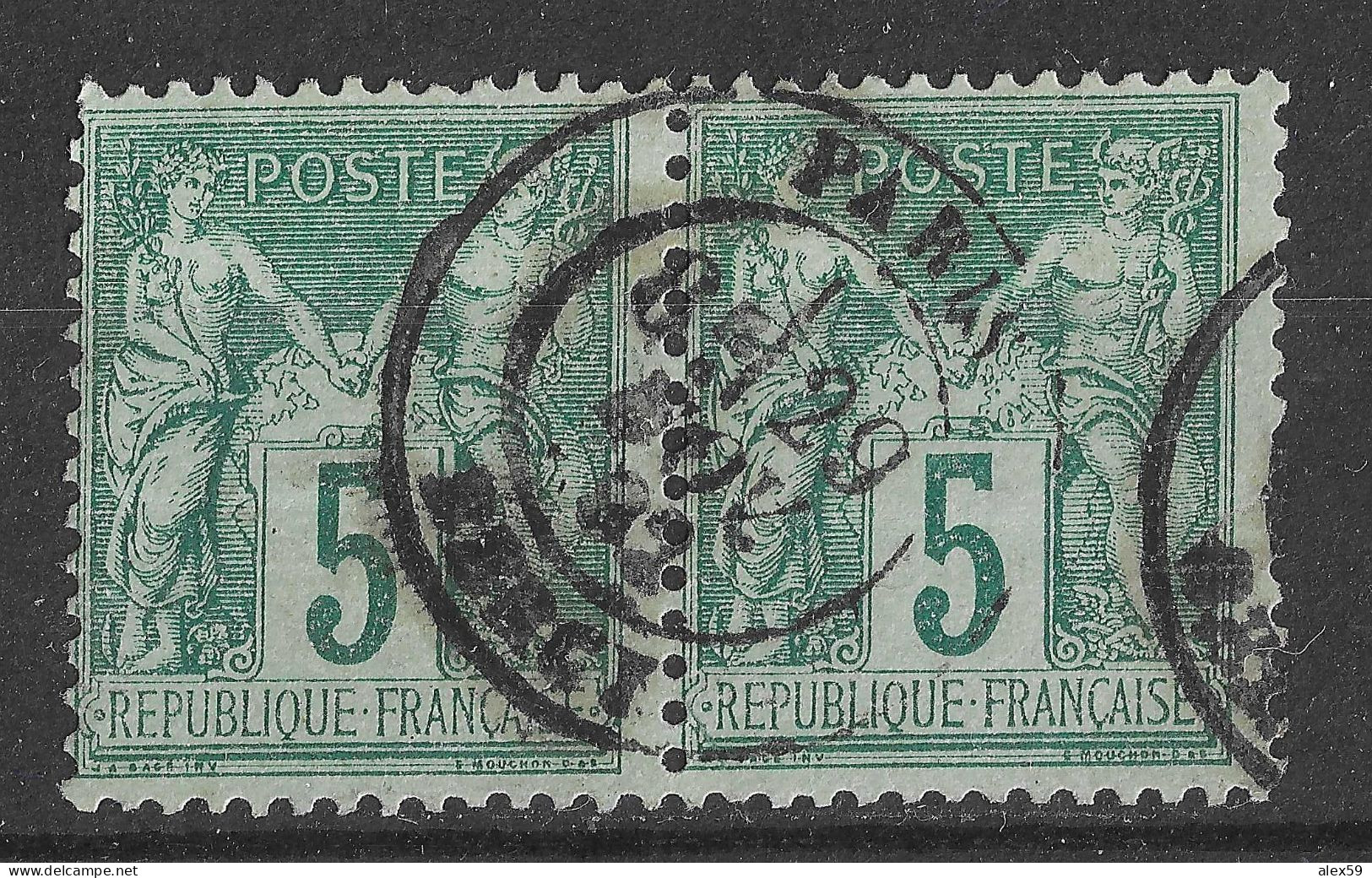 Lot N°66 N°75, Oblitéré Cachet à Date Double PARIS BERCY - 1876-1898 Sage (Type II)