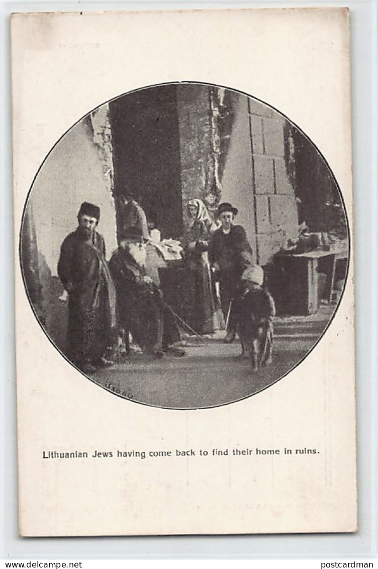 JUDAICA - Lithuania - Lithuanian Jews Having Come Back To Find Their Home In Ruins - World War One - Publ. Lithuanian Wa - Fêtes, événements