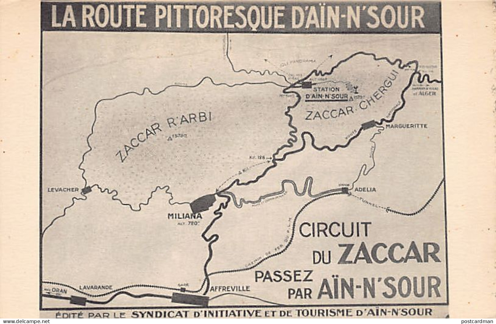 Algérie - AÏN N'SOUR - La Route Pittoresque - Carte Publicitaire Pour Le Chalet-hôtel - Ed. Syndicat D'Initiative - Bejaia (Bougie)