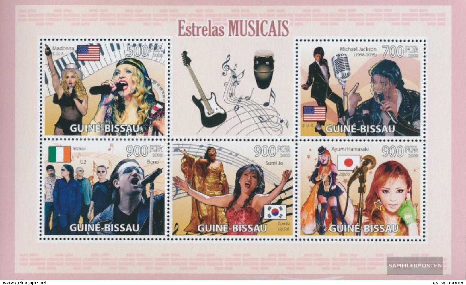 Guinea-Bissau 4408-4412 Sheetlet (complete. Issue) Unmounted Mint / Never Hinged 2009 Famous Musicians - Guinea-Bissau