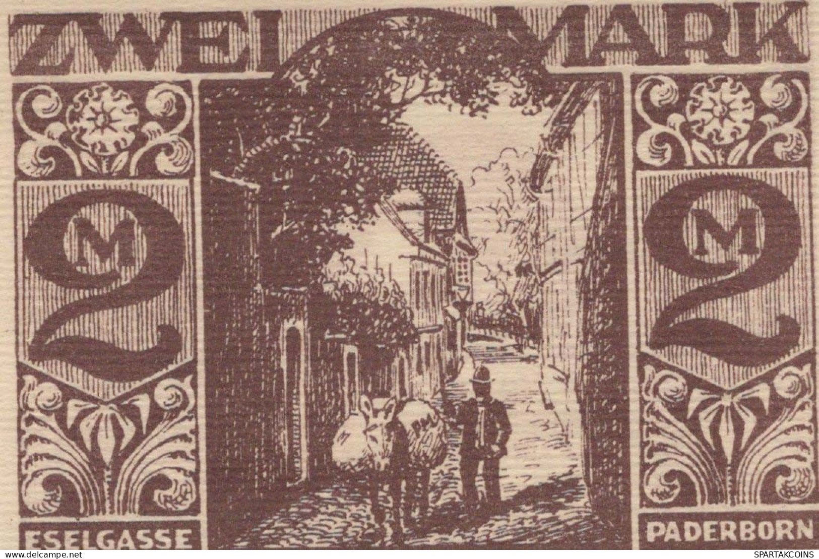 2 MARK 1921 Stadt PADERBORN Westphalia UNC DEUTSCHLAND Notgeld Banknote #PB445 - [11] Local Banknote Issues