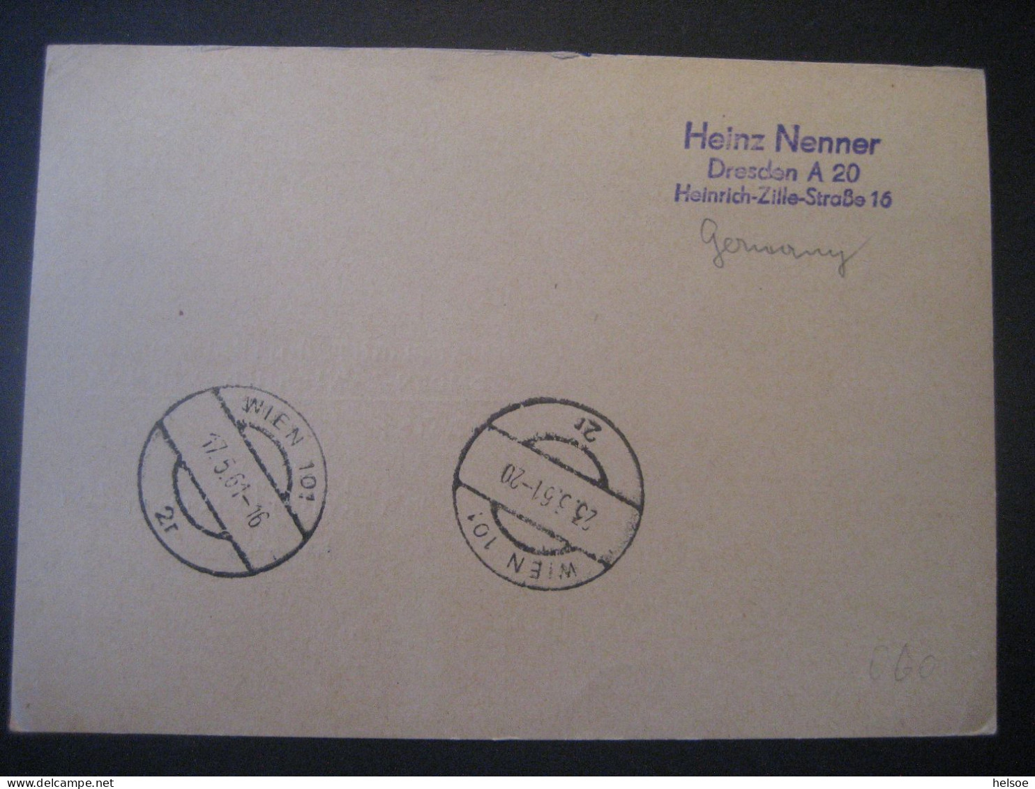 Deutschland DDR- Ganzsache Postkarte - Antwort, Erstflug 1961 London - Innsbruck Mit Austrian Airlines - Postkarten - Gebraucht