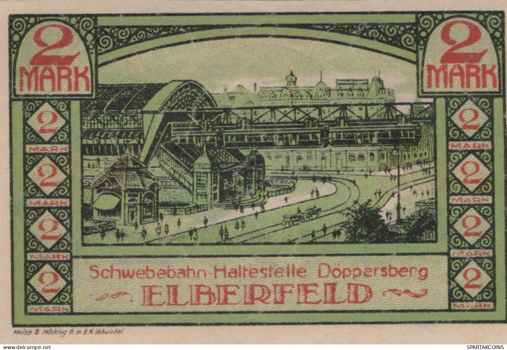 2 MARK 1920 Stadt ELBERFELD Rhine UNC DEUTSCHLAND Notgeld Banknote #PB161 - Lokale Ausgaben