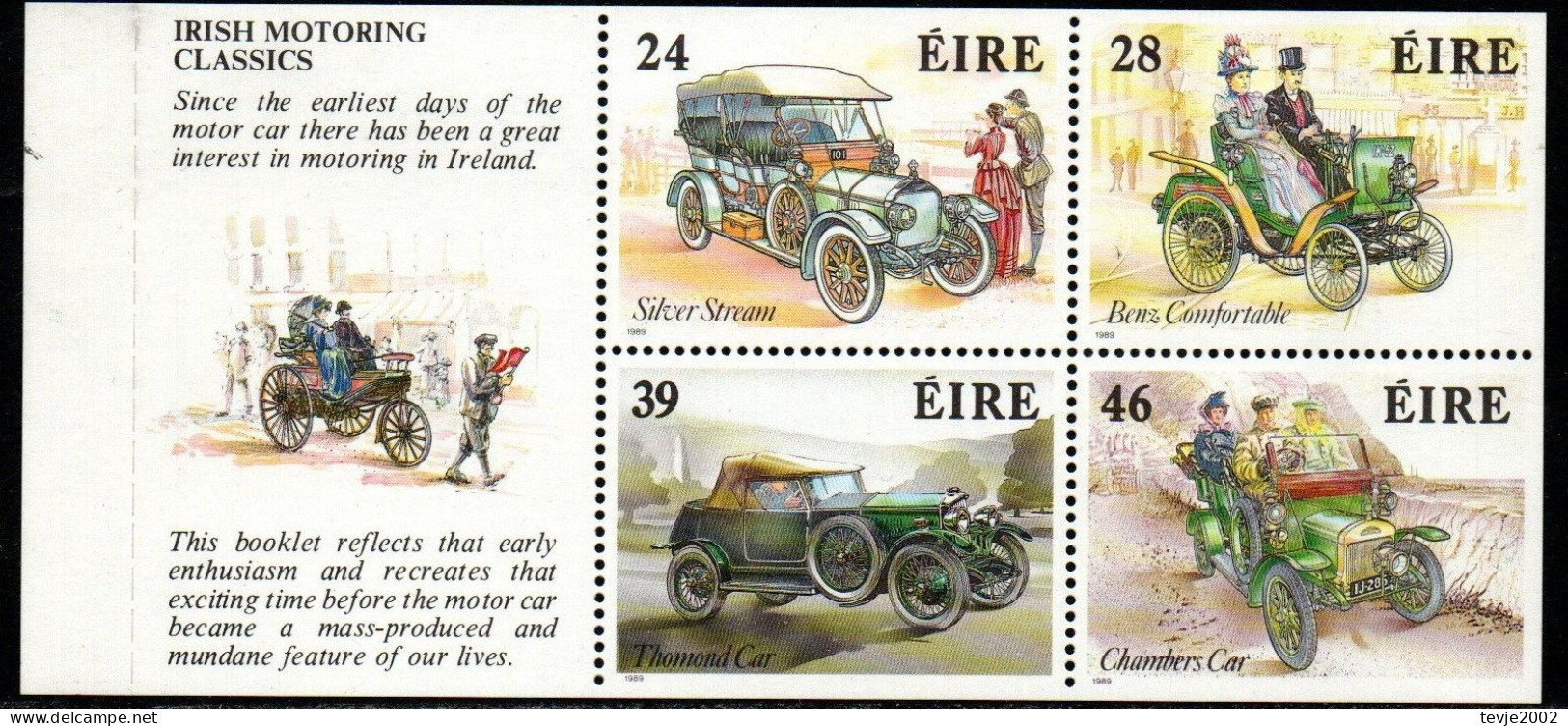 Irland Eire 1989 - Mi.Nr. 671 - 674 E (aus Markenheftchen) - Postfrisch MNH - Autos Cars Oldtimer - Neufs