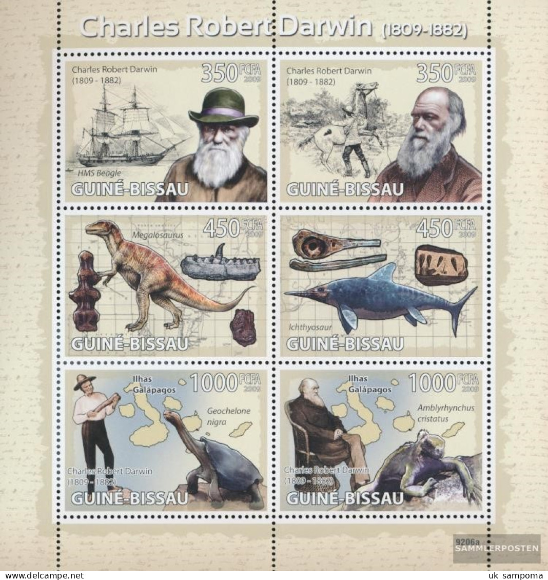 Guinea-Bissau 4104-4109 Sheetlet (complete. Issue) Unmounted Mint / Never Hinged 2009 Charles Darwin - Guinée-Bissau