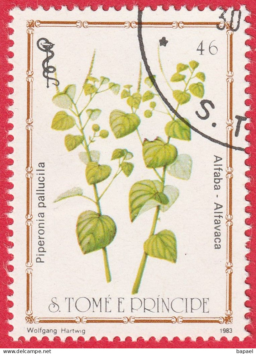 N° Yvert & Tellier 762 - Sao Tomé-et-Principe (1983) (Oblitéré) - Plantes Médicinales ''Piperonia Pallucila'' - Sao Tome Et Principe