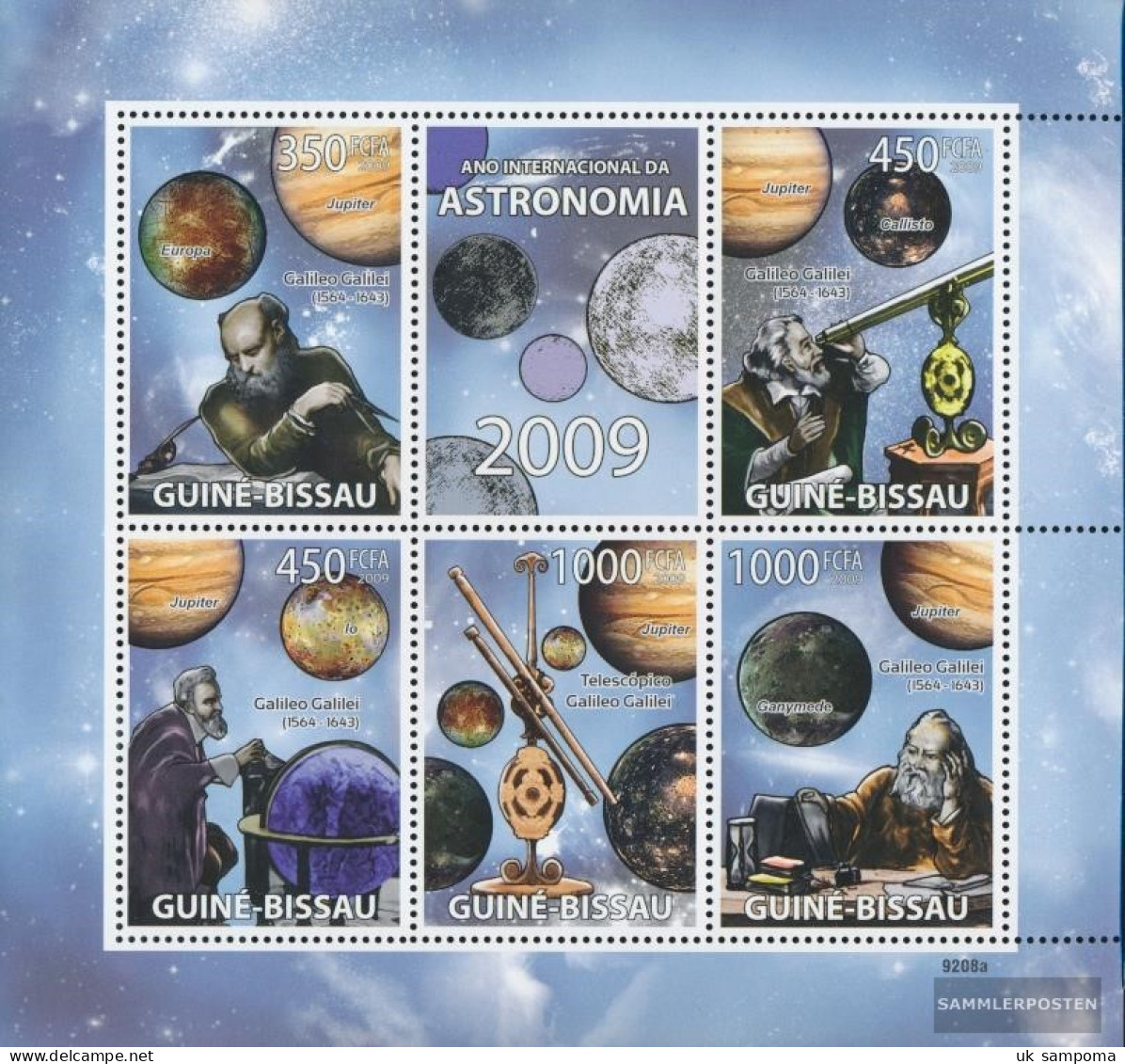 Guinea-Bissau 4091-4095 Sheetlet (complete. Issue) Unmounted Mint / Never Hinged 2009 Year The Astronomy (Galileo Galile - Guinea-Bissau