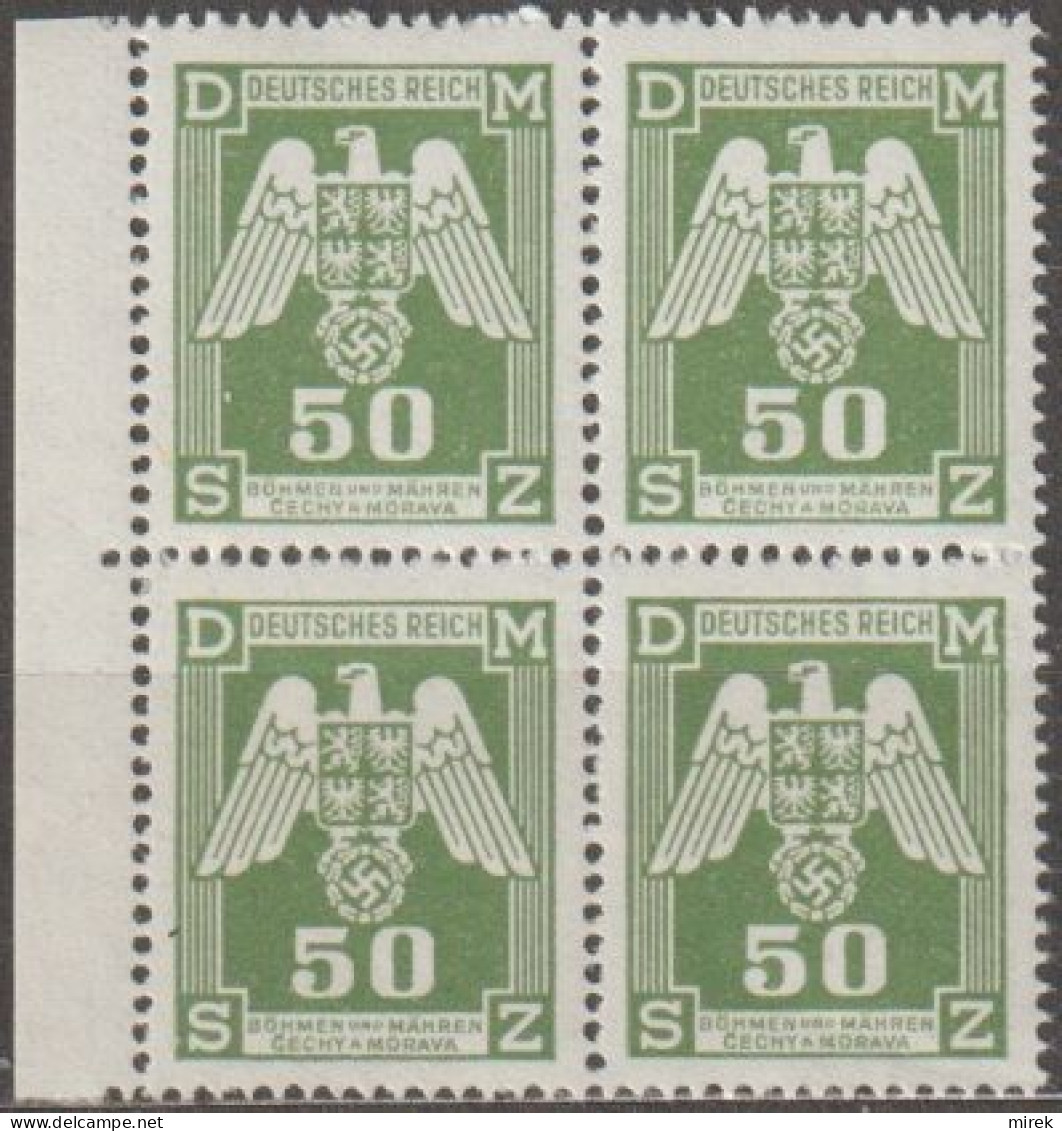 010/ Pof. SL 15, Green, Border 4-block - Unused Stamps