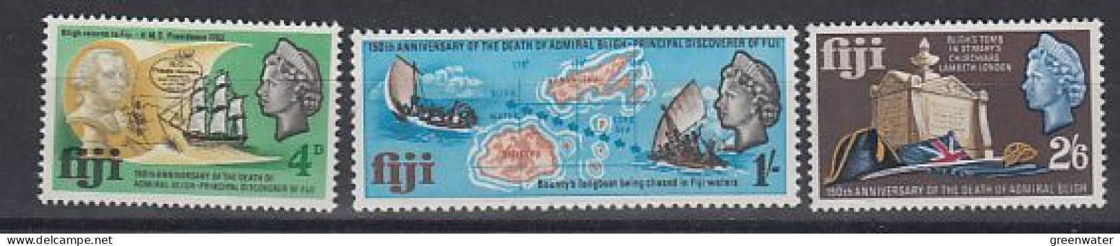 Fidji  1967 50th Ann. Death Admiral Bligh 3v   ** Mnh  (59836B) - Fiji (1970-...)