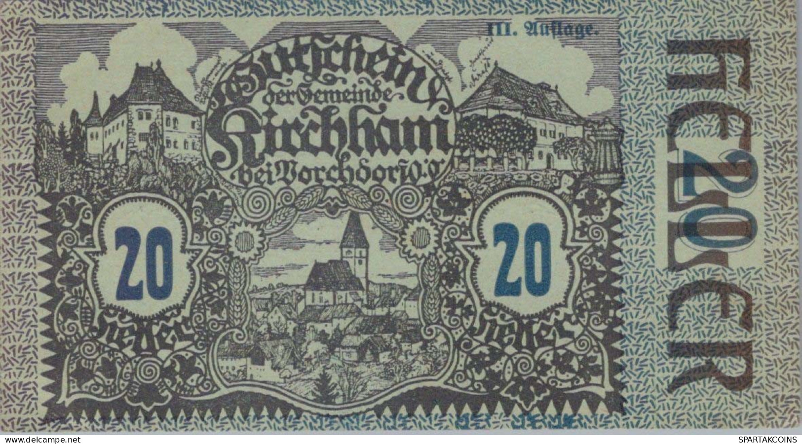 20 HELLER 1920 Stadt KALLHAM Oberösterreich Österreich Notgeld Banknote #PD702 - [11] Local Banknote Issues