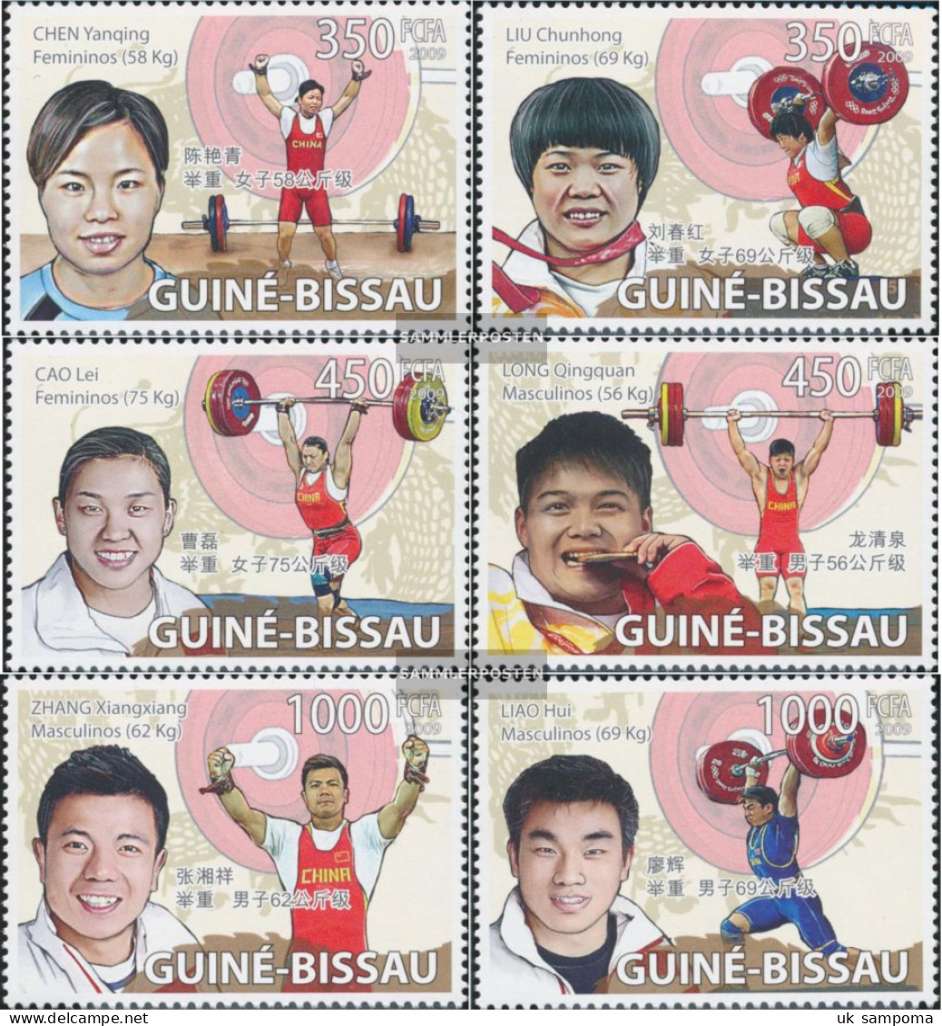 Guinea-Bissau 4011-4016 (complete. Issue) Unmounted Mint / Never Hinged 2009 Weightlifting - Guinea-Bissau
