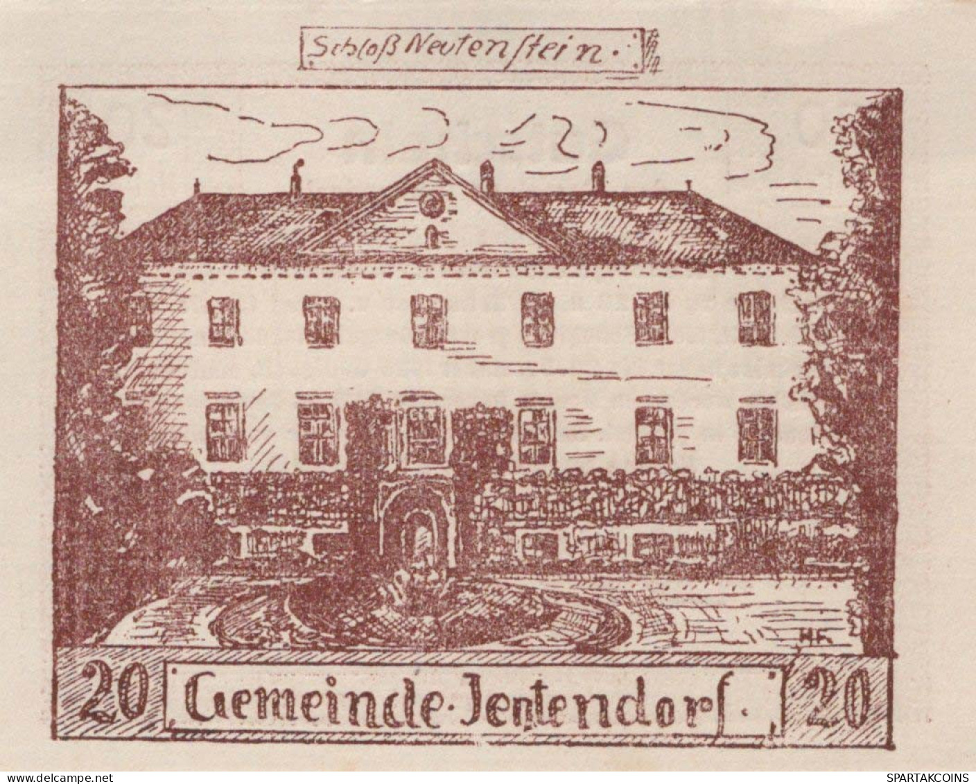 20 HELLER 1920 Stadt JEUTENDORF Niedrigeren Österreich Notgeld #PD635 - [11] Local Banknote Issues