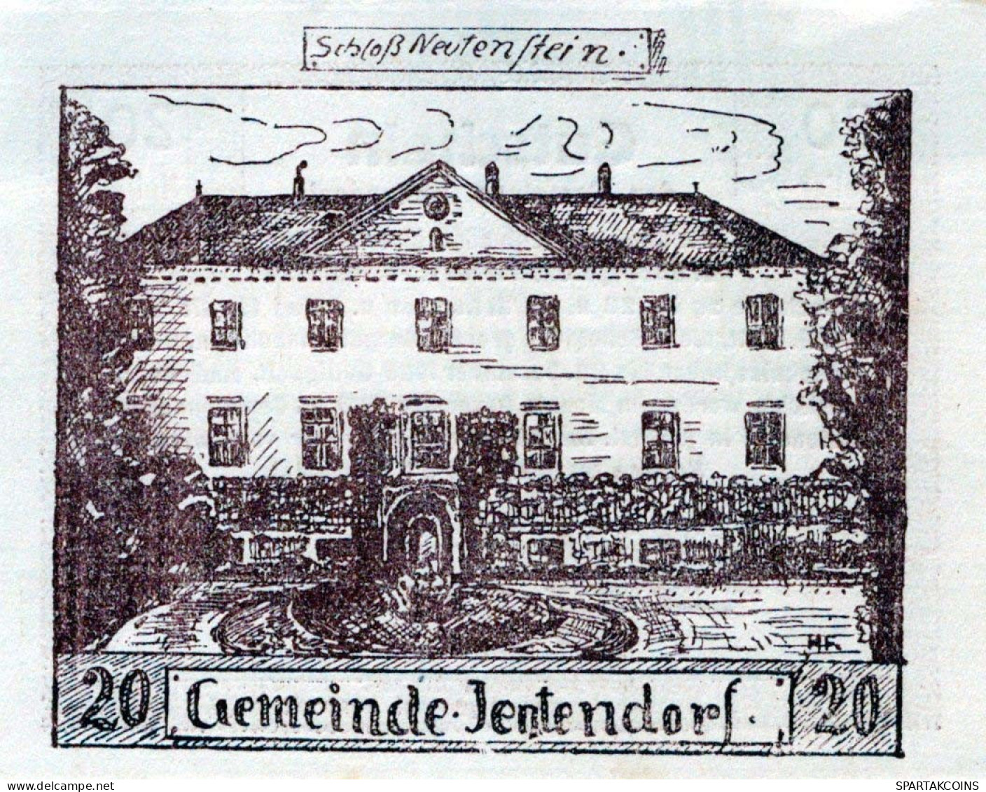 20 HELLER 1920 Stadt JEUTENDORF Niedrigeren Österreich Notgeld #PD635 - [11] Local Banknote Issues