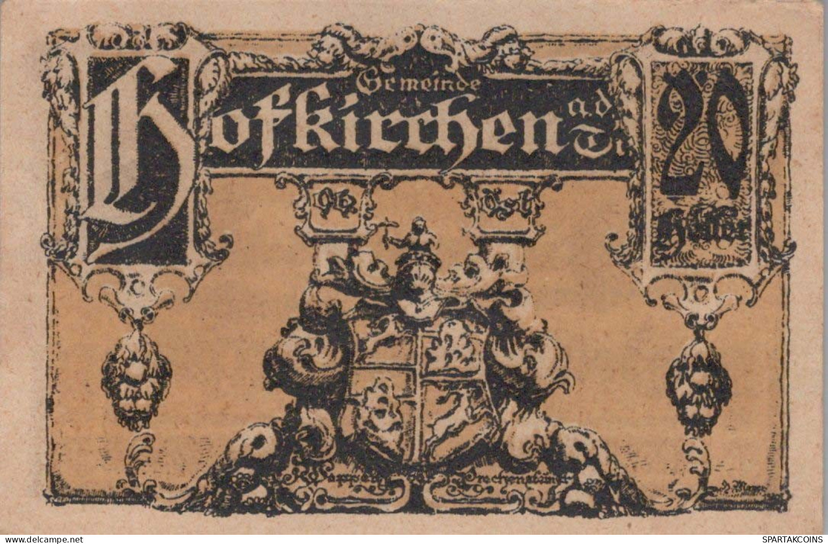 20 HELLER 1920 Stadt HOFKIRCHEN IM MÜHLKREIS Oberösterreich Österreich Notgeld Papiergeld Banknote #PG854 - [11] Local Banknote Issues