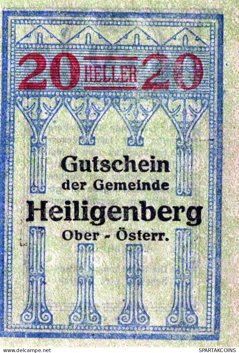 20 HELLER 1920 Stadt HEILIGENBERG Oberösterreich Österreich Notgeld Papiergeld Banknote #PG846 - [11] Local Banknote Issues