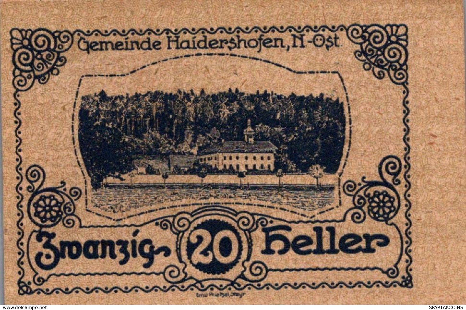 20 HELLER 1920 Stadt HAIDERSHOFEN Niedrigeren Österreich Notgeld Papiergeld Banknote #PG870 - [11] Local Banknote Issues