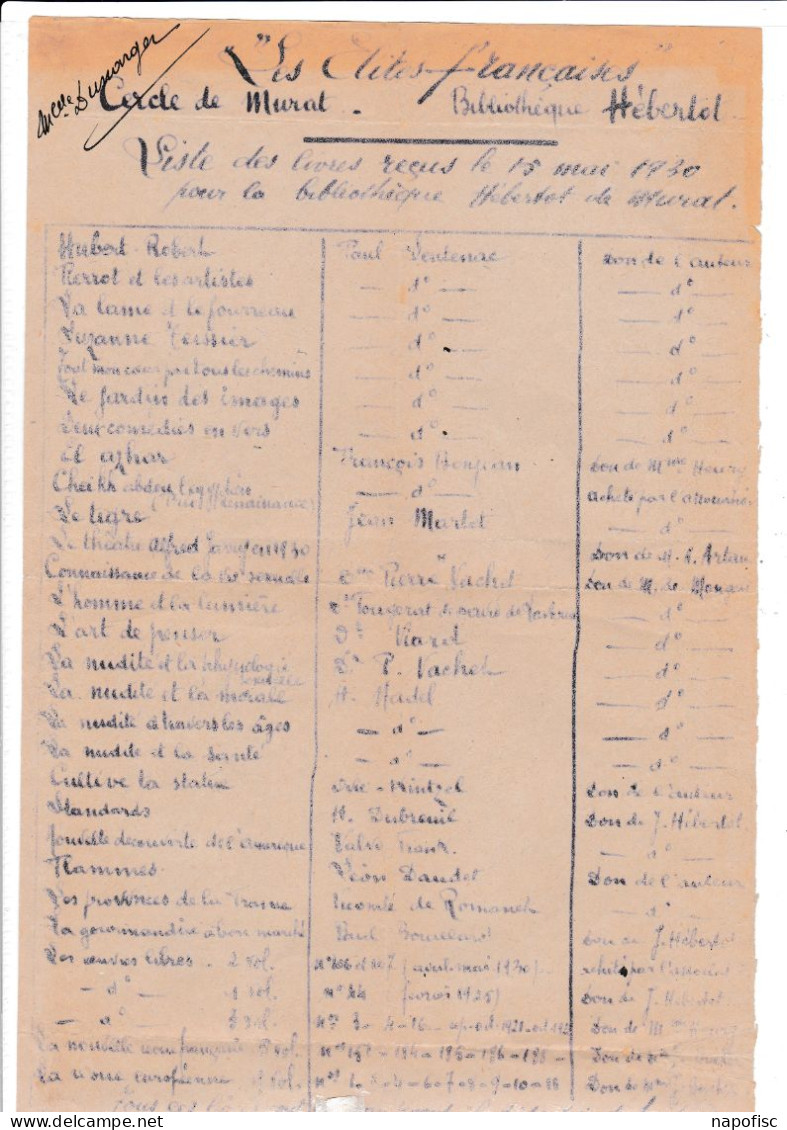 15-Bibliothèque Hébertot..." Les Elites Françaises " ..Murat...(Cantal)...1930 - Other & Unclassified