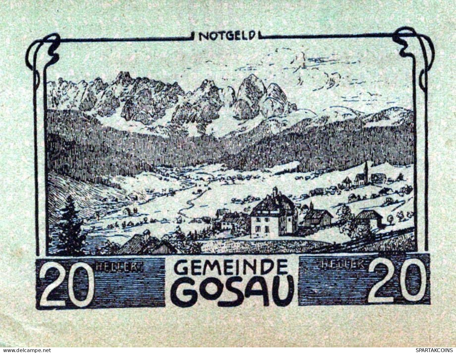 20 HELLER 1920 Stadt GOSAU Oberösterreich Österreich Notgeld Banknote #PF024 - Lokale Ausgaben