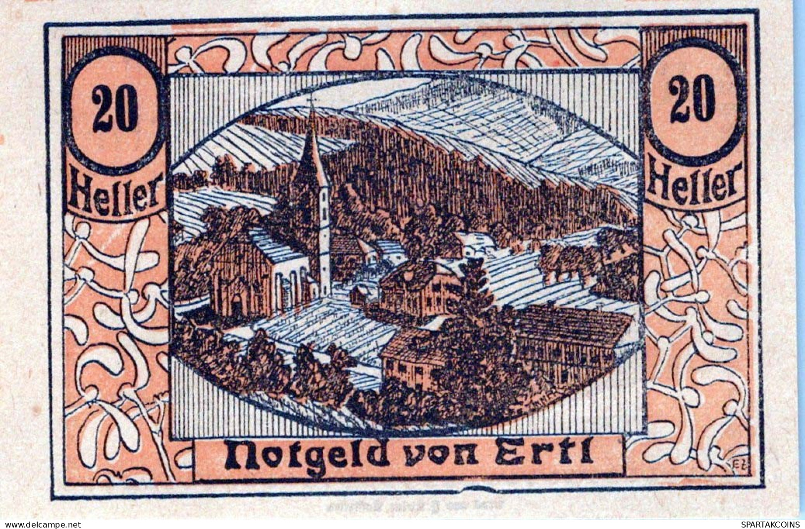 20 HELLER 1920 Stadt ERTL Niedrigeren Österreich Notgeld Banknote #PF075 - Lokale Ausgaben