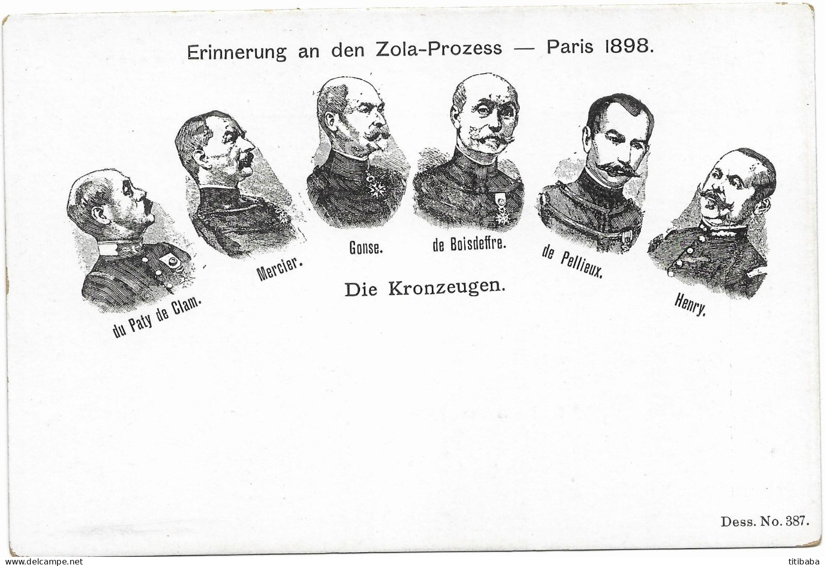 Proces Zola Paris 1898 Témoins 387 - Evènements