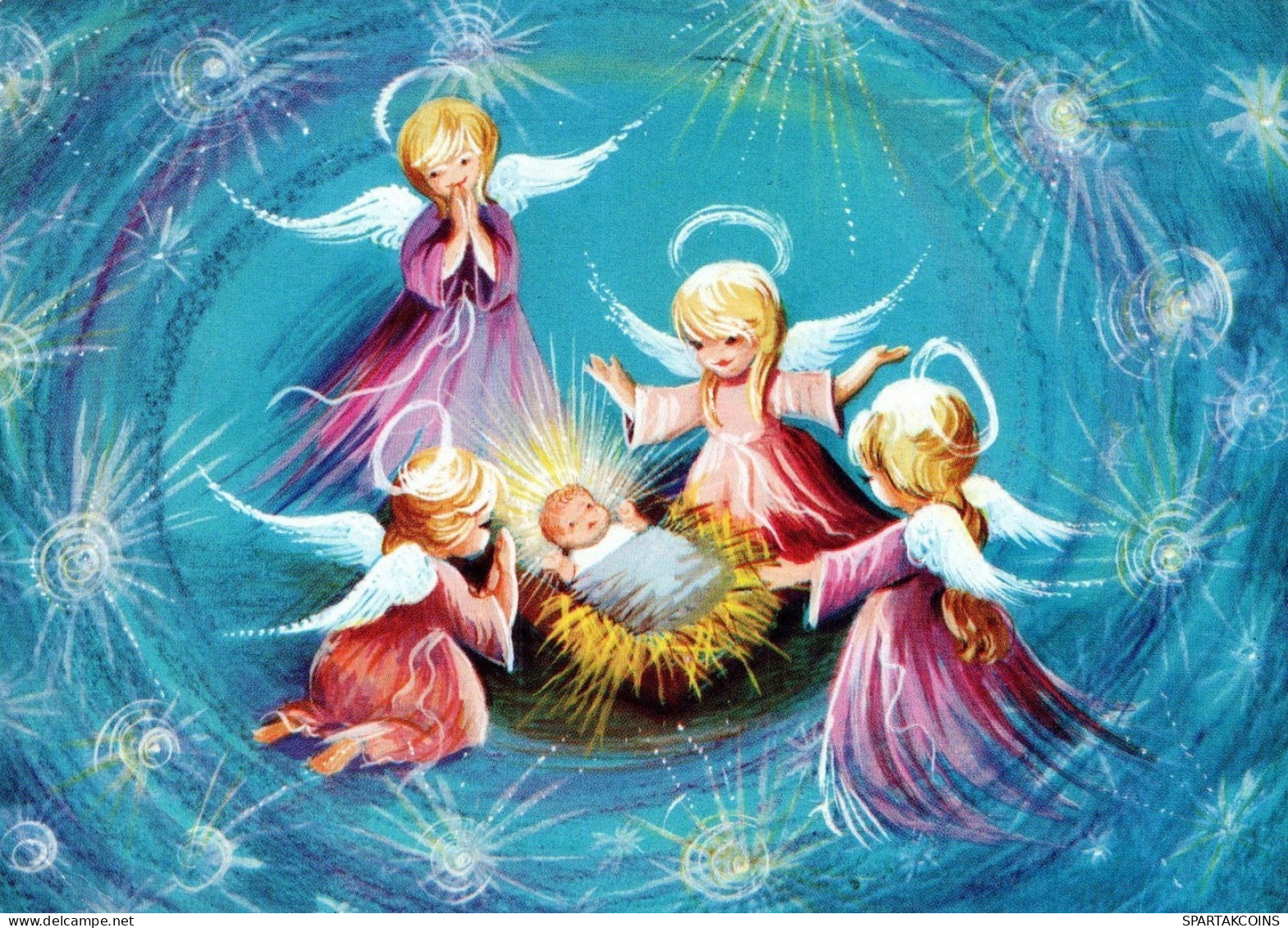 ANGEL CHRISTMAS Holidays Vintage Postcard CPSM #PAH764.GB - Anges