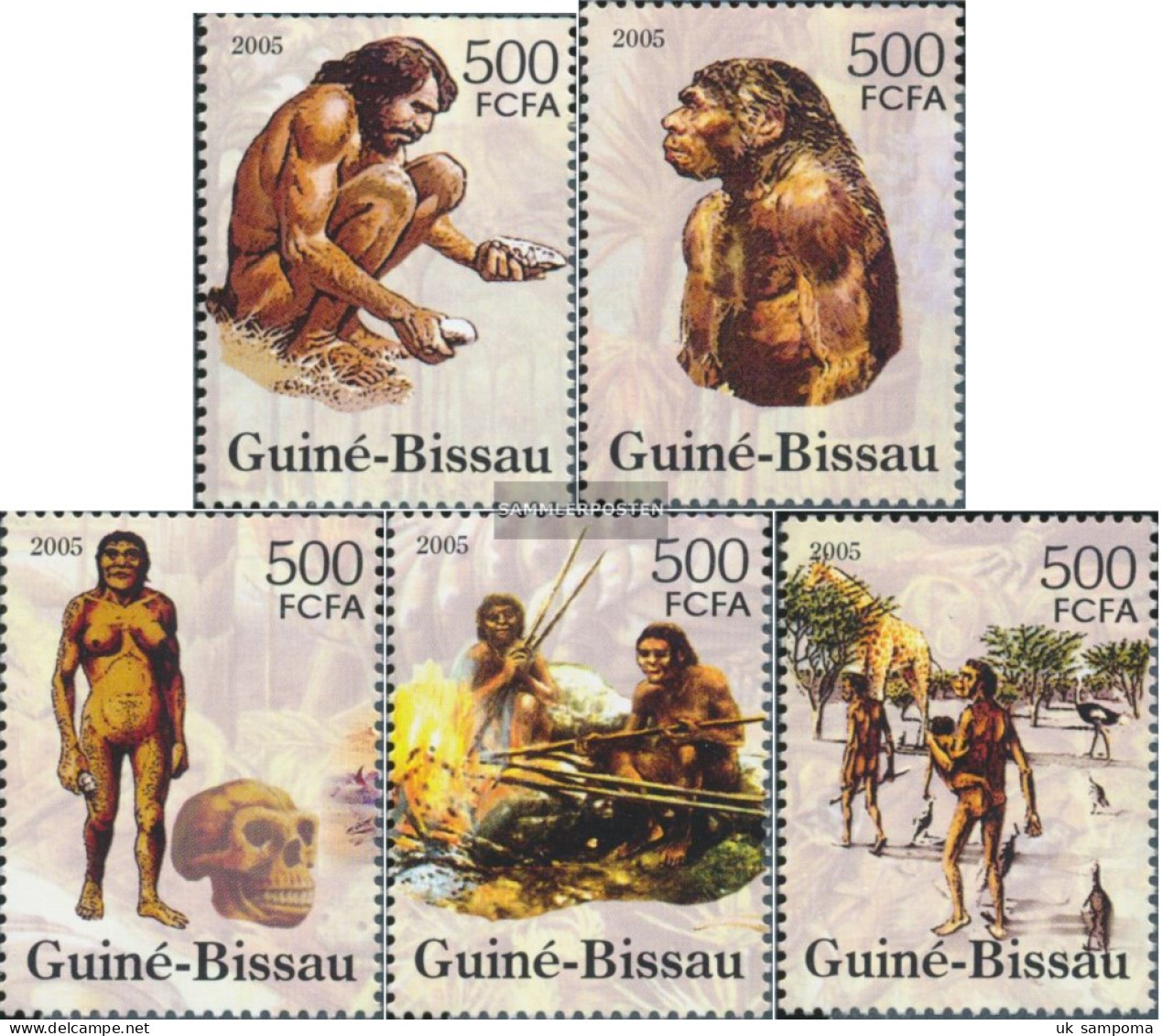Guinea-Bissau 3149-3153 (complete. Issue) Unmounted Mint / Never Hinged 2005 Neandertaler, Minerals - Guinea-Bissau