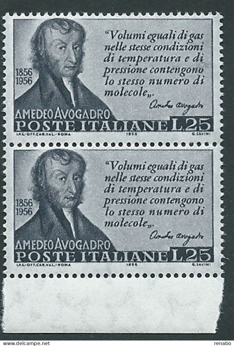 Italia, Italy, Italien, Italie 1956; Amedeo Avogadro, Fisico E Chimico, Physical And Chemical. Coppia, New. - Physique