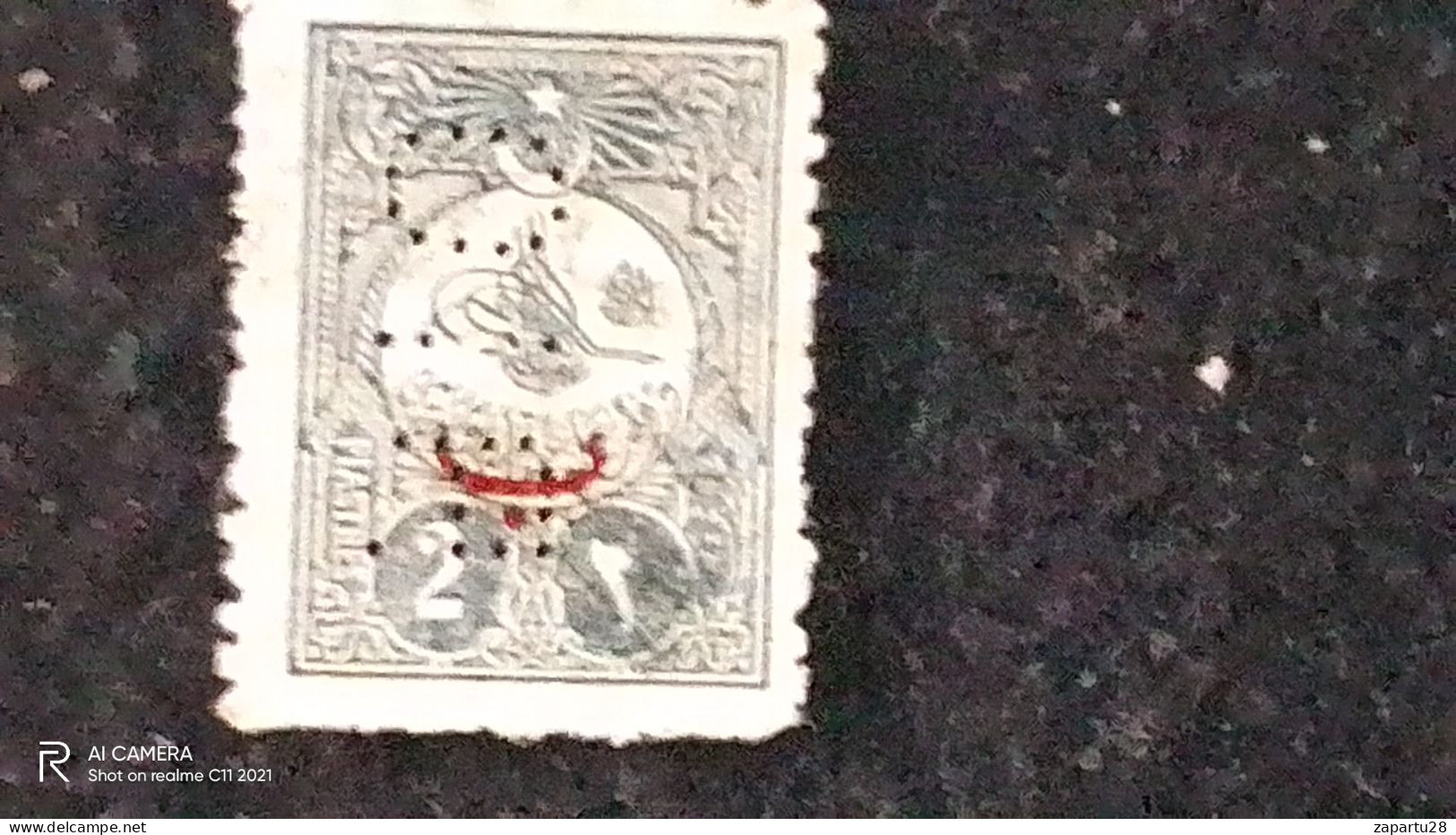 OSMANLI--1908     2      PİASTES      DAMGALI   PERFÖRE NADİR - Used Stamps