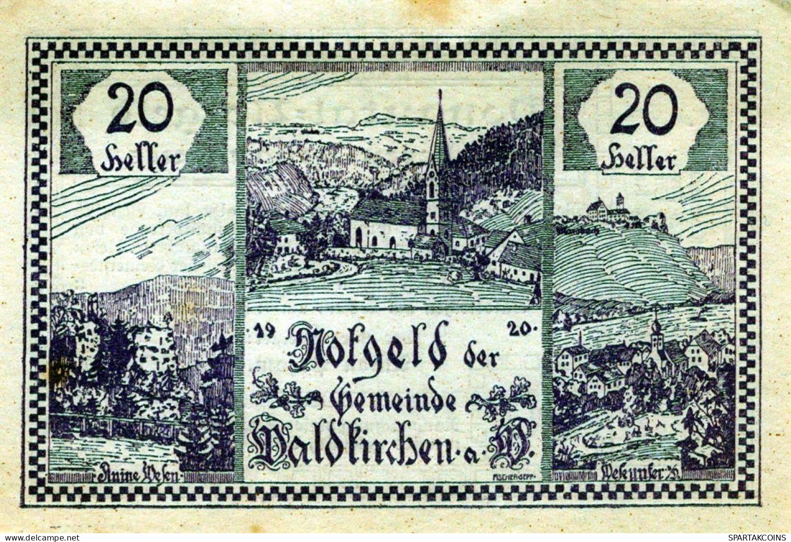 20 HELLER 1920 Stadt WALDKIRCHEN AM WESEN Oberösterreich Österreich #PG022 - Lokale Ausgaben