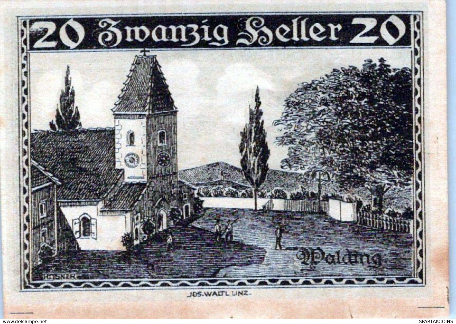 20 HELLER 1920 Stadt WALDING Oberösterreich Österreich Notgeld Papiergeld Banknote #PG773 - Lokale Ausgaben