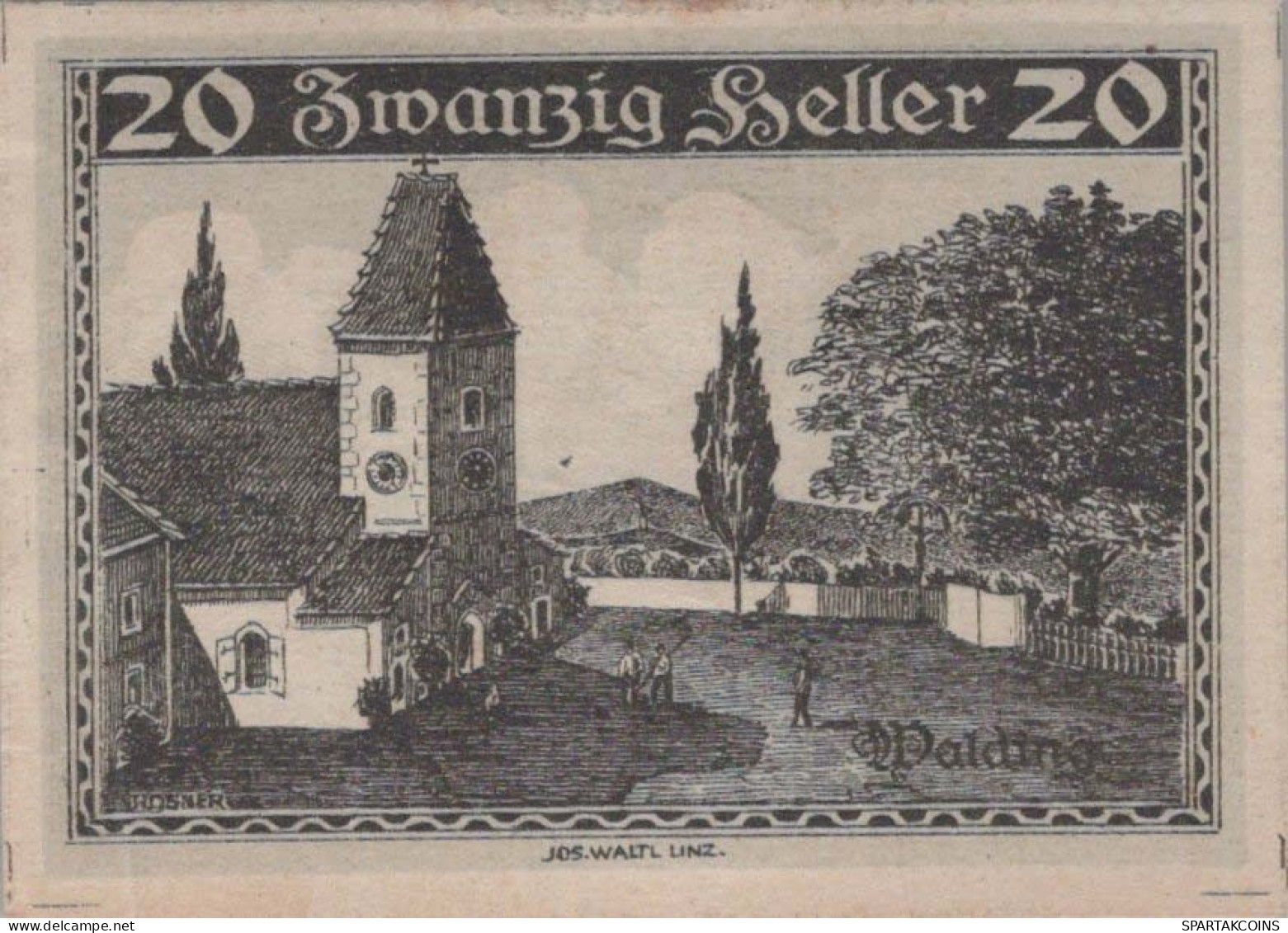 20 HELLER 1920 Stadt WALDING Oberösterreich Österreich Notgeld Banknote #PI407 - [11] Emissions Locales