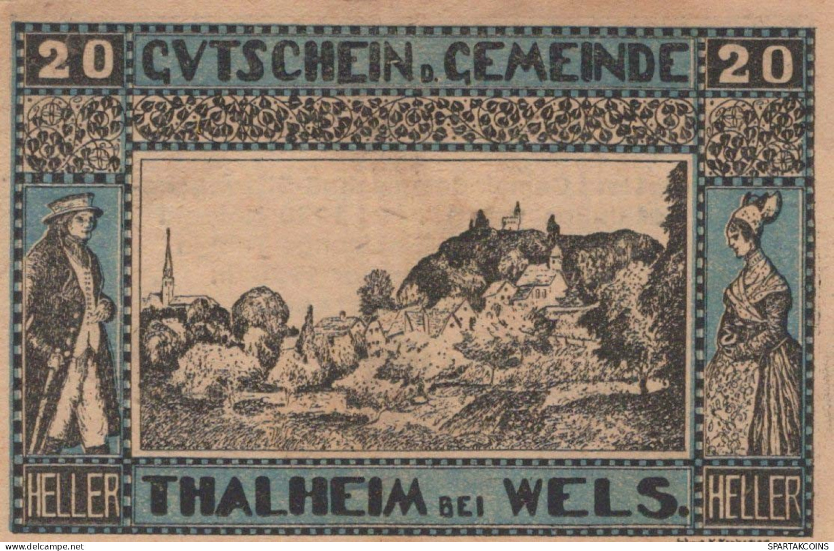 20 HELLER 1920 Stadt THALHEIM BEI WELS Oberösterreich Österreich Notgeld #PF248 - Lokale Ausgaben