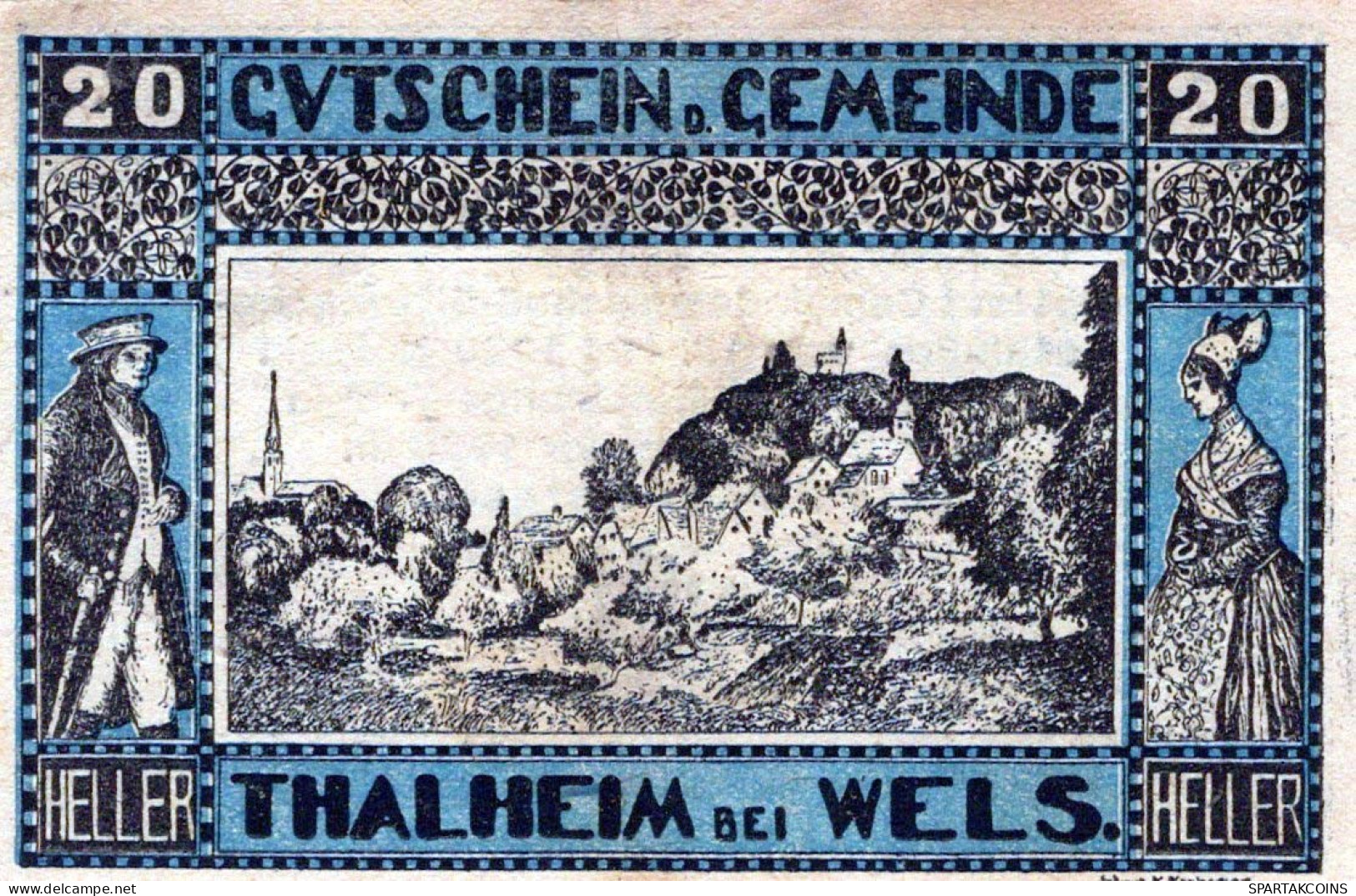 20 HELLER 1920 Stadt THALHEIM BEI WELS Oberösterreich Österreich Notgeld #PF248 - Lokale Ausgaben