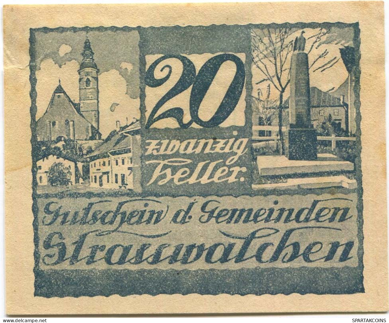20 HELLER 1920 Stadt STRASSWALCHEN Salzburg Österreich Notgeld Papiergeld Banknote #PL810 - Lokale Ausgaben