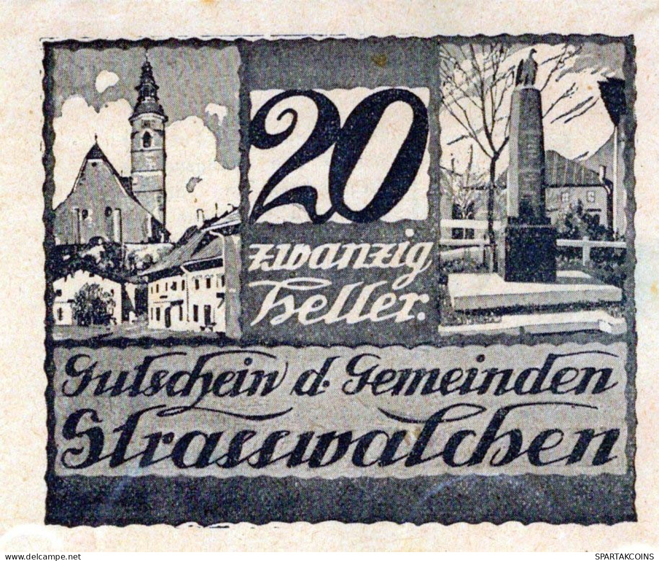 20 HELLER 1920 Stadt STRASSWALCHEN Salzburg Österreich Notgeld Banknote #PE622 - Lokale Ausgaben