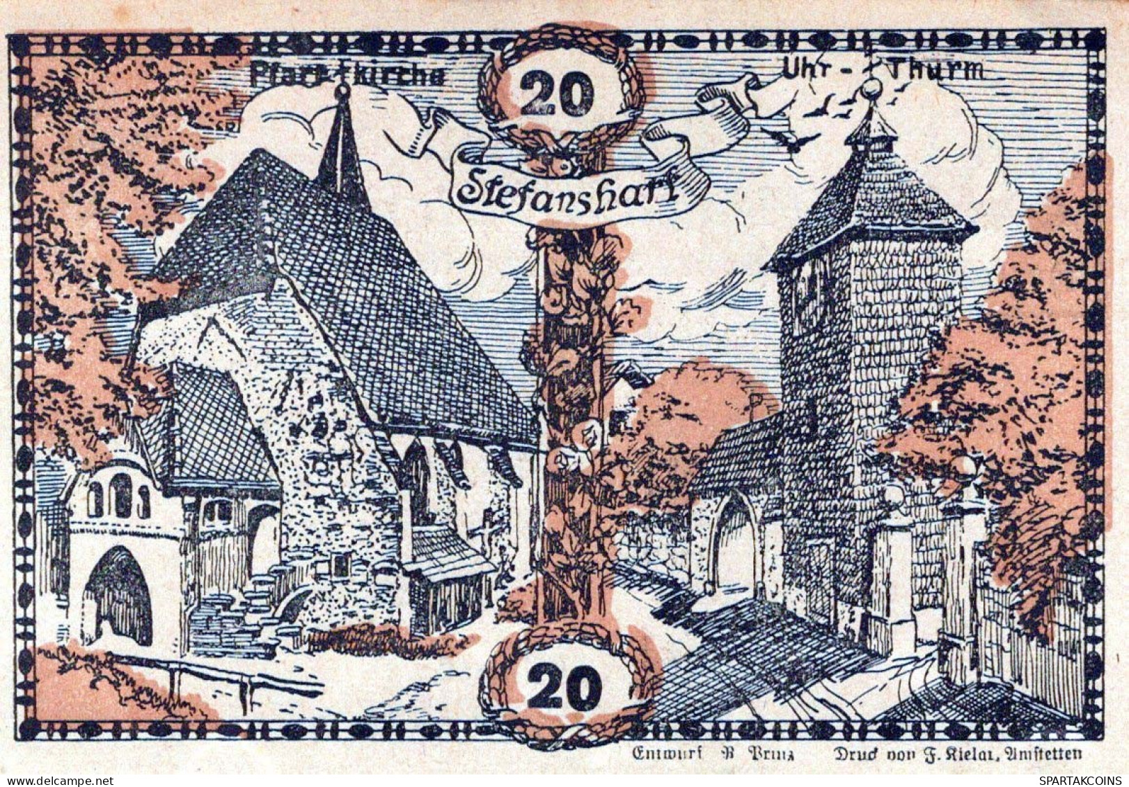 20 HELLER 1920 Stadt STEFANSHART Niedrigeren Österreich Notgeld #PE649 - Lokale Ausgaben