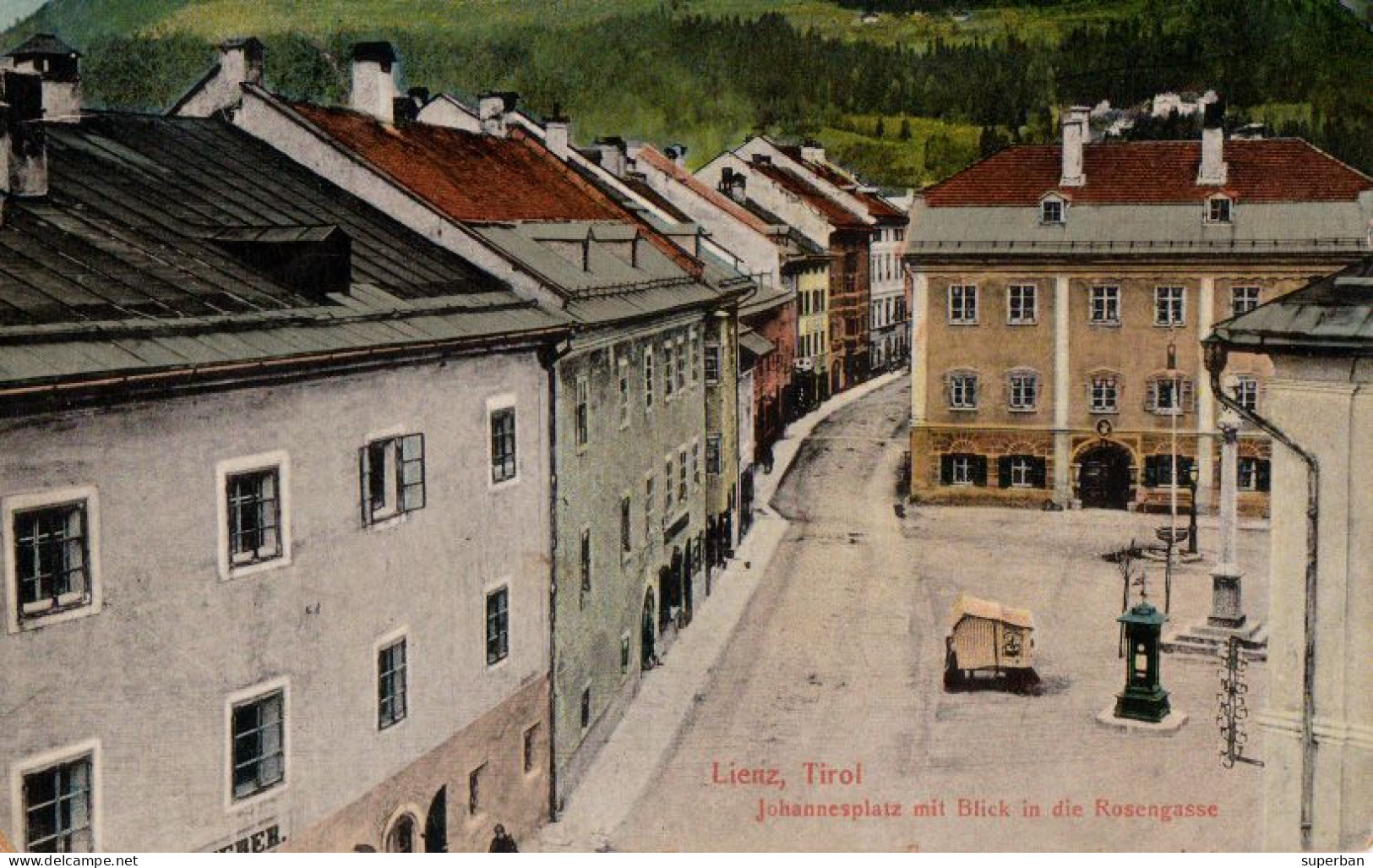 LIENZ - TIROL : JOHANNESPLATZ Mit BLICK In DIE ROSENGASSE - MAILED From K.u.K. RESERVESPITAL To BUDAPEST - 1914 (an685) - Lienz