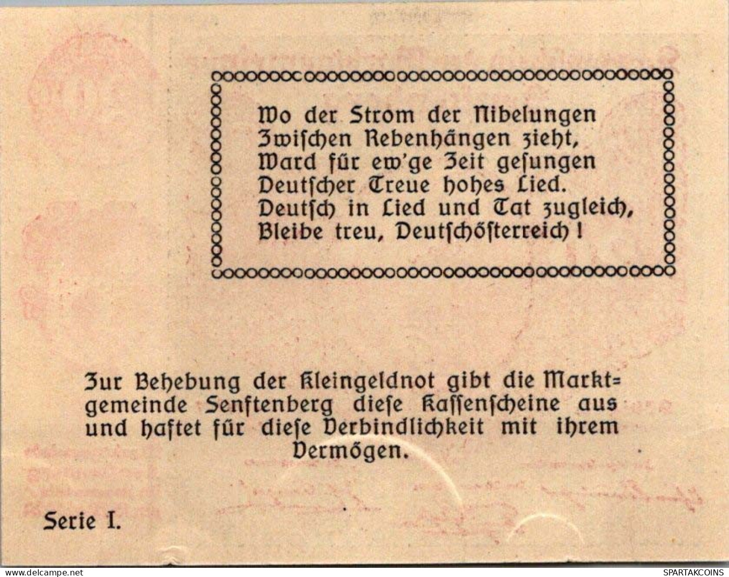 20 HELLER 1920 Stadt SENFTENBERG Niedrigeren Österreich Notgeld #PE855 - Lokale Ausgaben